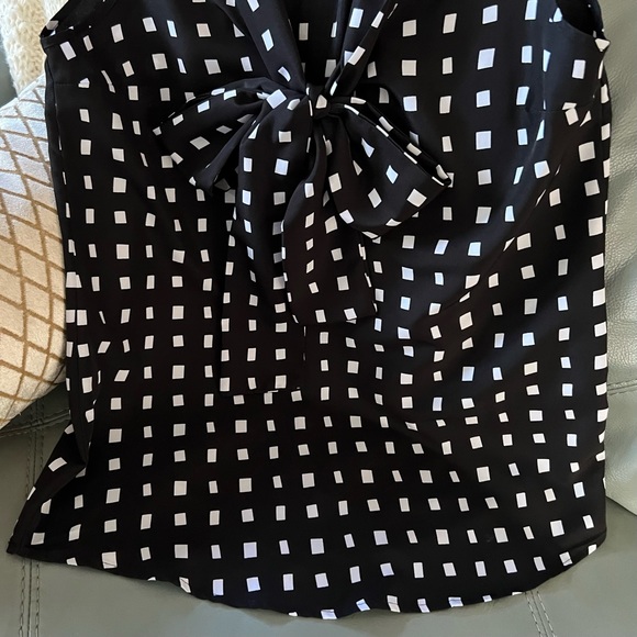 MUD PIE Feminine CLASSY Sleeveless GEOMETRIC Pretty Bow BLOUSE Top SHIRT S - Picture 10 of 15